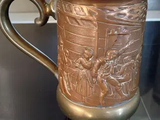 Bronze/kobber gammel ølkrus 