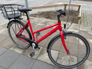 Rød dame cykel 