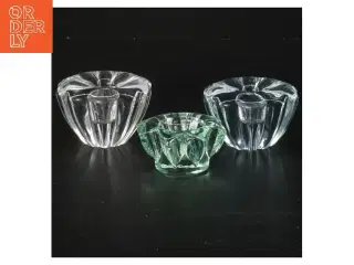 3 stk. Glaslysestager
