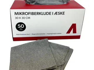 Mikrofiberklude i kasse, 30x30cm, 180gsm, 50 stk