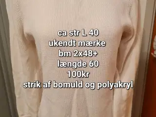 Strik trøje ca str 40-42 L