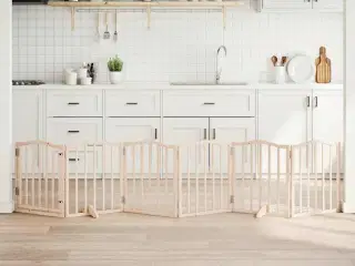 Hundelåge med dør 6 paneler 300 cm poppeltræ