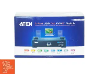 2-port USB DVI KVMP switch fra Aten (str. 29 x 10 x 17 cm)