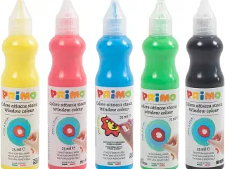 Vinduesmaling, ass. farver, 5x75ml/ 1 pk.