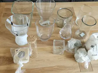 Glasvaser brugt men uden skår