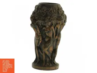 Bronze vase med figurmotiv (str. 13 cm)