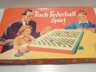 Tisch-Federball Spiel. Bordbadminton. Tysk vintage