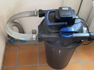 Filter og pumpe til havedam 
