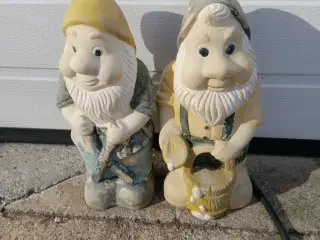 Havenisser 2 små blege havenisser højde 35 cm