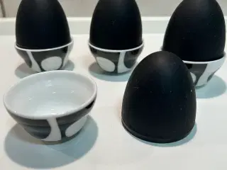4 stk. MENU æggebægre med sort top
