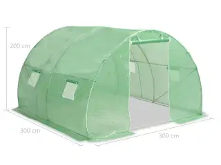 Drivhus 9 m² 300x300x200 cm
