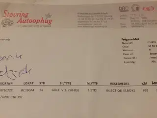 Motor styring, injection til Golf 4