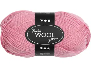 Babygarn, L: 172 M, mørk rosa, 50g/ 1 ngl.