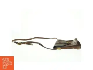 Lædertaske med lang rem (str. 20 x, 20 x 8 cm uden rem)