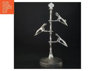 Sølv Art Deco Stativ med håndformede klemmer (str. 30 cm)