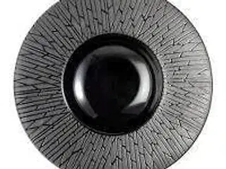 14 stk. Tallerken dyb EHG 270 mm sort bred fane m/struktur