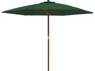 Haveparasol med træstang 299x240 cm grøn