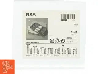 Skruer og rawlplugs sæt i opbevaringsboks fra Ikea (str. 27,5 x 17,5 cm)