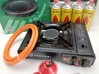 NY! 2500W Gaskomfur + Gas Sæt +Grillplade