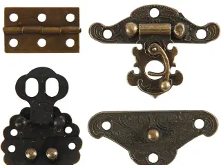 Minibeslag, str. 30-35 mm, antik guld, 10sæt/ 1 pk.