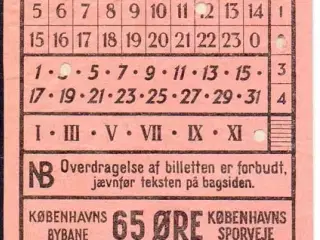 DSB - KS - Fællesbillet 65 Øre