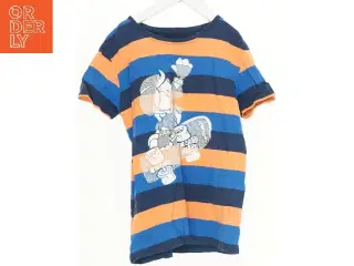 Stribet T-shirt med print fra Mads & Mette (str. 140)