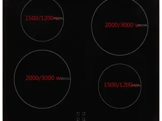 Induktionskogeplade med 4 brændere Touch Control glas 7000 W