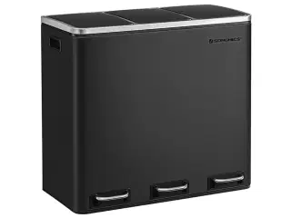 Skraldespand til affaldssortering 3 x 18 l – SONGMICS pedalspand, sort