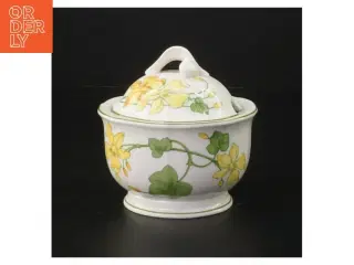 Porcelæns sukker skål med blomster fra Villeroy & Boch (str. H. 11 cm, ø. 10,5 cm)