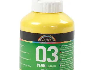 Akrylmaling Metallic, metallic, gul, 500ml/ 1 fl.