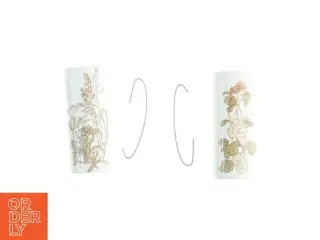 2 stk. Luftfugter Porcelæns Blomster dekorerede vaser med metalholdere til ophæng på radiator (str. 20 x 8 cm)