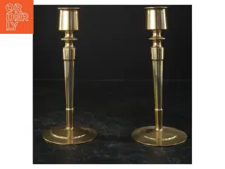 Messing lysestager (str. 20x9 cm)