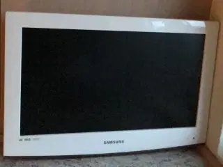 Lille Samsung TV 22" med Stativ.  Hvidt design.