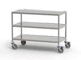 Kørebord 600x1100mm m/vulstkant m/over og 2 underhylder