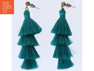 Grønne Tassel ørestikker / øreringe (str. 70 mm)