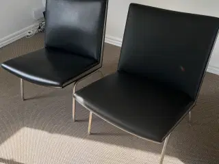Loungestole sort Thor læder 