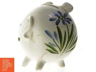 Keramik sparegris med blomstermønster