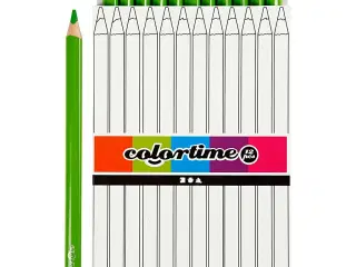 Colortime Farveblyanter, L: 17,45 cm, mine 5 mm, JUMBO, lys grøn, 12stk./ 1 pk.