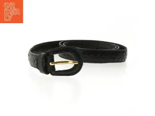 Sort bælte med slangeskindspræg fra Vero Rettile (str. 83 cm - første hul)