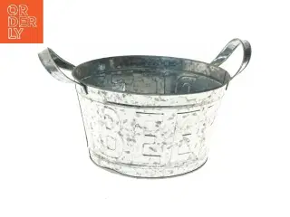 Galvaniseret ølspand med håndtag (str. Ø 25 cm)