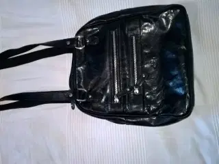 Sort lædertaske