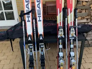 To Carvingski med ski-cover, lidt brugt