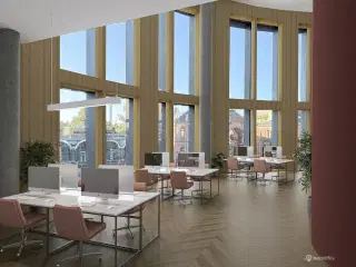 Sjældent udbudt kontorlejemål med 6 meter til loftet i det ikoniske Axel Towers - fantastisk lysindfald og smuk udsigt til Tivoli
