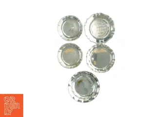 Vintage sølvfarvede bakker (str. Diameter 15 til 12,5 cm)