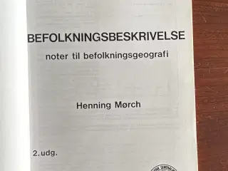 Befolkningsbeskrivelse - noter til befolkningsgeog
