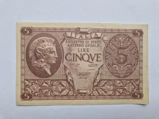 5 Lire Italy 1944