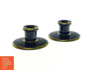 Blå og guld dekorative lysestager (str. 11 x 5 cm)