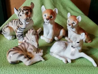 Russiske tiger, løver, zebra og bambi figurer