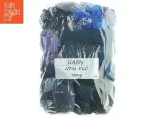 Garn, ren uld, blå og violet (400 gram)
