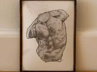 Original blæktegning, torso 